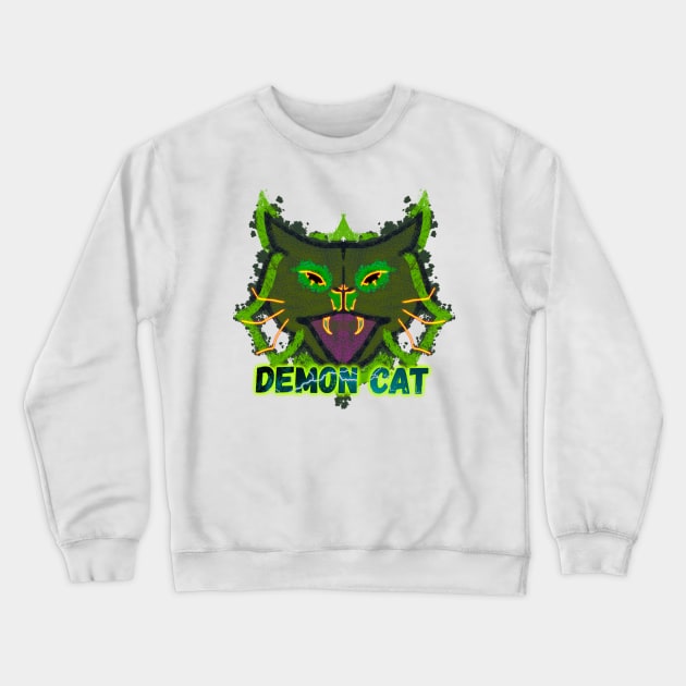 demon cat Crewneck Sweatshirt by denpoolswag